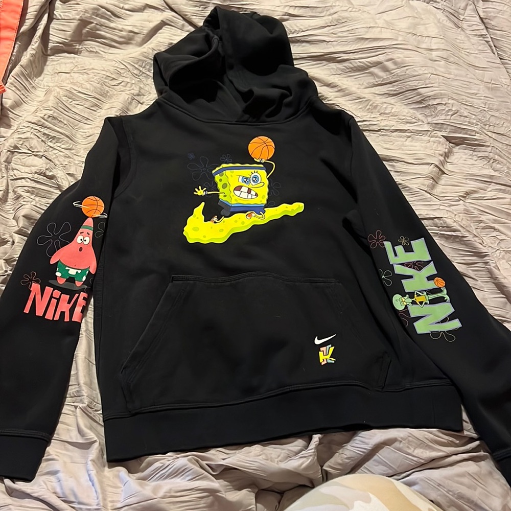 Nike Kyrie and SpongeBob hoodie.